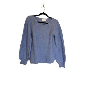NWT Lou & Grey Blue Sweater Balloon Sleeves Women's Size M Medium [jb]